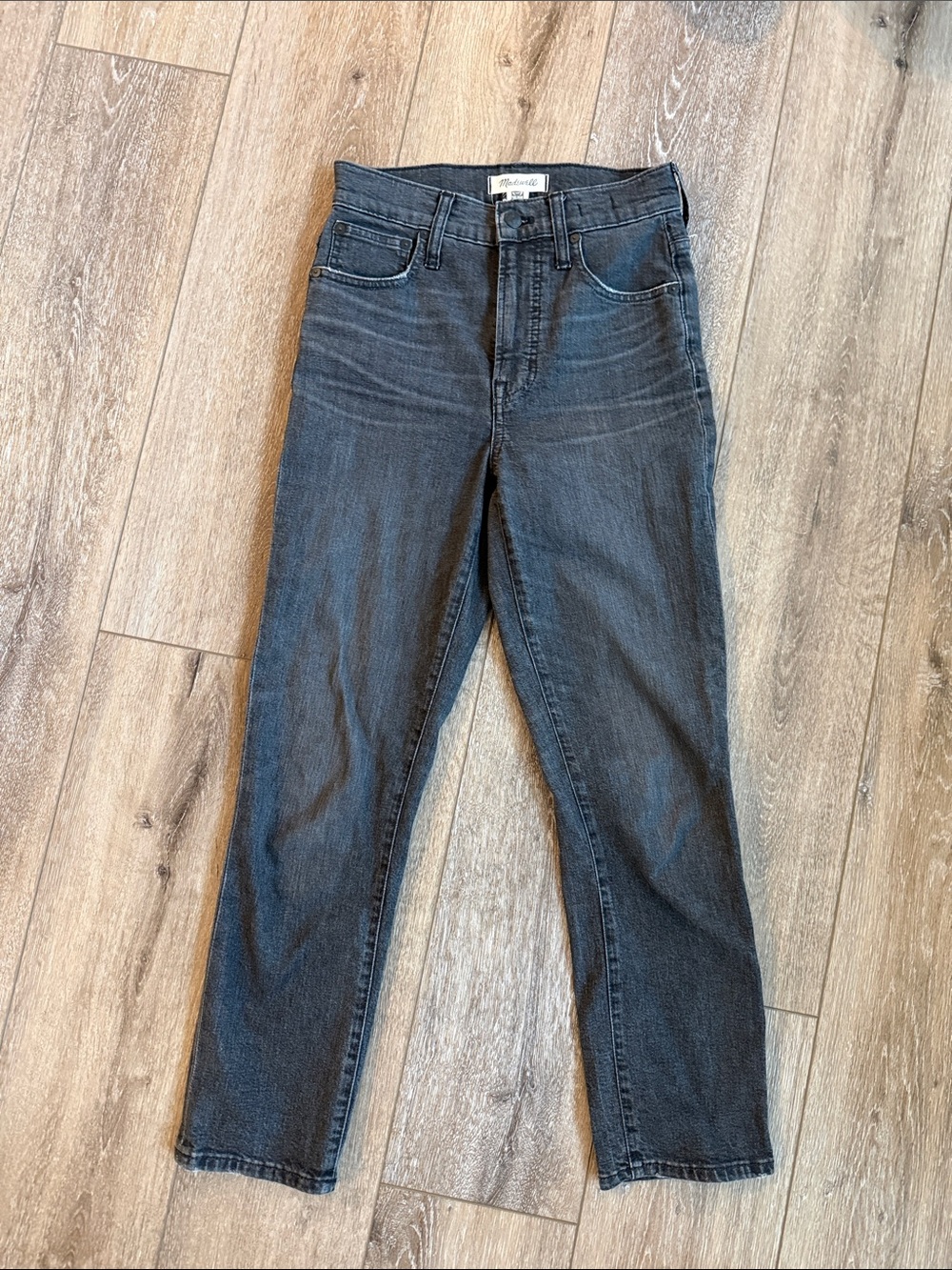 Madewell High-Rise Straight Jeans - Charcoal Gray